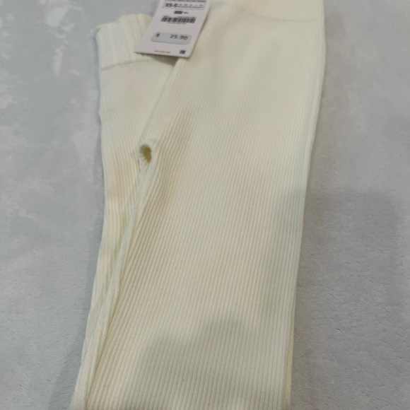 Zara Pants - Zara Off-White Ribbed Pants
